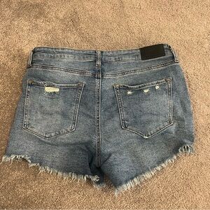 BCBG Denim High-Rise Distressed Women’s Shorts - Blue